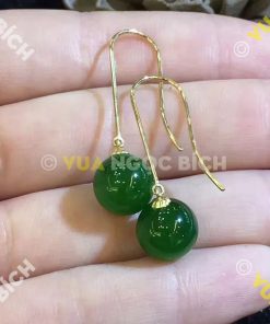 Bông Tai Ngọc Bích Nephrite Jade (BT032) 14 Bông Tai Ngọc Bích Nephrite Jade (BT032)