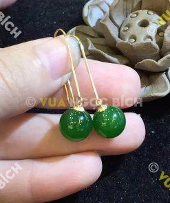 Bông Tai Ngọc Bích Nephrite Jade (BT032) 18 Bông Tai Ngọc Bích Nephrite Jade (BT032)