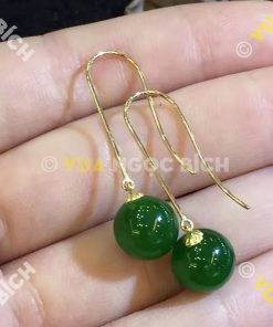 Bông Tai Ngọc Bích Nephrite Jade (BT032) 15 Bông Tai Ngọc Bích Nephrite Jade (BT032)