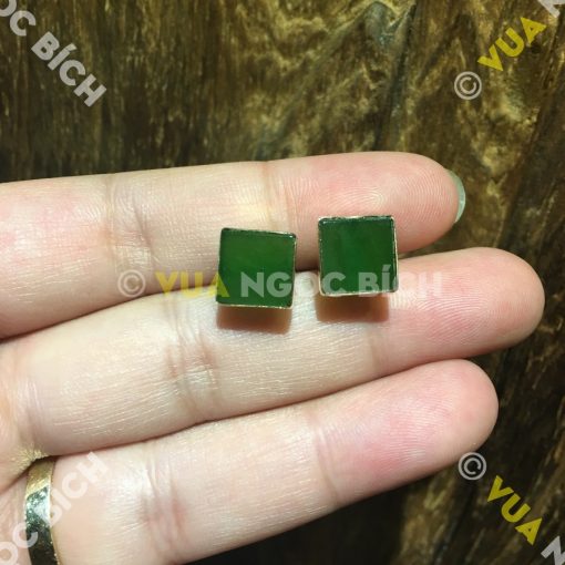 Bông Tai Ngọc Bích Nephrite Jade (BT035)