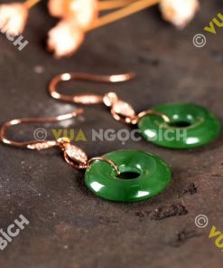 Bông Tai Ngọc Bích Nephrite Jade (BT036)
