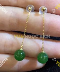 Bông Tai Ngọc Bích Nephrite Jade (BT037)