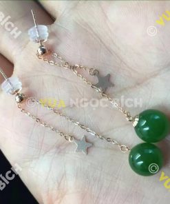 Bông Tai Ngọc Bích Nephrite Jade (BT037)