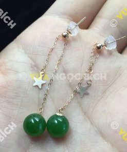 Bông Tai Ngọc Bích Nephrite Jade (BT037)