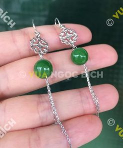 Bông Tai Ngọc Bích Nephrite Jade (BT038)