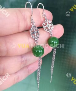 Bông Tai Ngọc Bích Nephrite Jade (BT038)