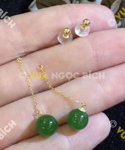Bông Tai Ngọc Bích Nephrite Jade (BT039)