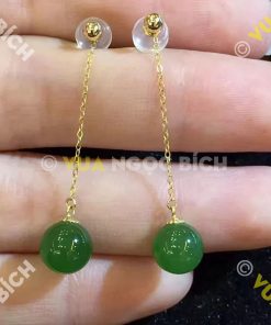 Bông Tai Ngọc Bích Nephrite Jade (BT039)