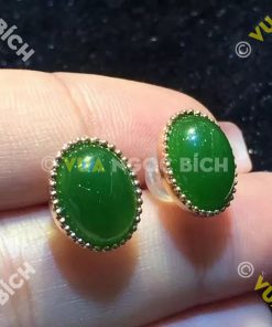 Bông Tai Ngọc Bích Nephrite Jade (BT040)