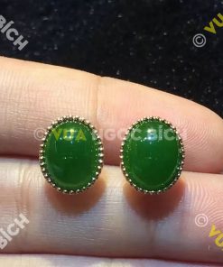 Bông Tai Ngọc Bích Nephrite Jade (BT040)