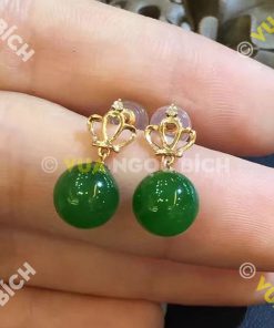 Bông Tai Ngọc Bích Nephrite Jade (BT042) 16 Bông Tai Ngọc Bích Nephrite Jade (BT042)