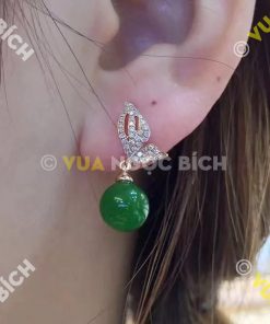 Bông Tai Ngọc Bích Nephrite Jade (BT045)
