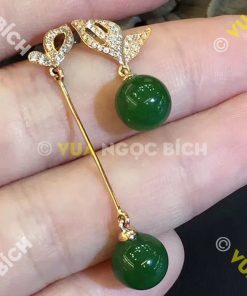 Bông Tai Ngọc Bích Nephrite Jade (BT045)