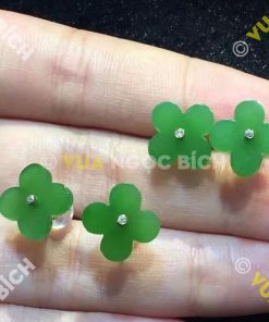 Bông Tai Ngọc Bích Nephrite Jade (BT046) 12 Bông Tai Ngọc Bích Nephrite Jade (BT046)