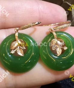 Bông Tai Ngọc Bích Nephrite Jade (BT048)