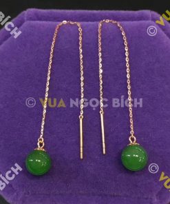 Bông Tai Ngọc Bích Nephrite Jade (BT049) 12 Bông Tai Ngọc Bích Nephrite Jade (BT049)