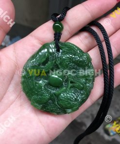 Mặt Dây Long Phụng Sum Vầy Ngọc Bích Nephrite Jade (MD049) 20 Mặt Dây Long Phụng Sum Vầy Ngọc Bích Nephrite Jade (MD049)