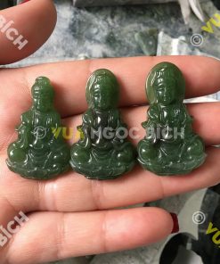 Mặt Dây Phật Bà Quan Âm Ngọc Bích Nephrite Jade (MD053)