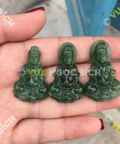 Mặt Dây Phật Bà Quan Âm Ngọc Bích Nephrite Jade (MD053)