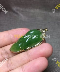 Mặt Dây Hình Lá Ngọc Bích Nephrite Jade (MD069)