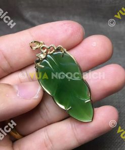 Mặt Dây Hình Lá Ngọc Bích Nephrite Jade (MD069)