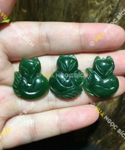 Mặt Dây Hồ Ly Ngọc Bích Nephrite Jade (MD074)