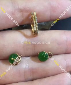 Bông Tai Ngọc Bích Nephrite Jade (BT050)