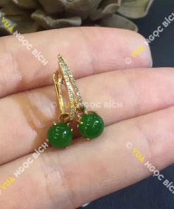 Bông Tai Ngọc Bích Nephrite Jade (BT050)