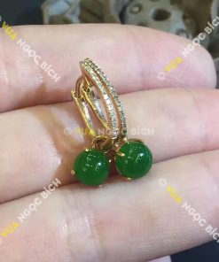 Bông Tai Ngọc Bích Nephrite Jade (BT050)