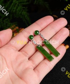 Bông Tai Ngọc Bích Nephrite Jade (BT052)