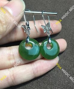 Bông Tai Ngọc Bích Nephrite Jade (BT053)