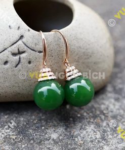Bông Tai Ngọc Bích Nephrite Jade (BT055)