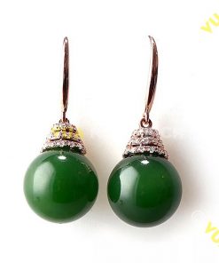 Bông Tai Ngọc Bích Nephrite Jade (BT055)