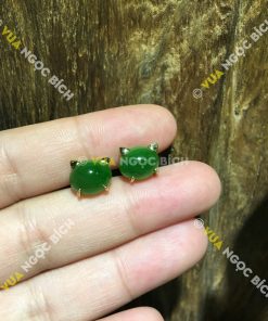 Bông Tai Ngọc Bích Nephrite Jade (BT059)