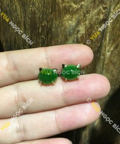 Bông Tai Ngọc Bích Nephrite Jade (BT059)