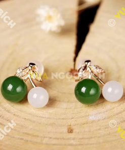 Bông Tai Ngọc Bích Nephrite Jade (BT061)