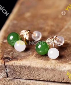 Bông Tai Ngọc Bích Nephrite Jade (BT061)