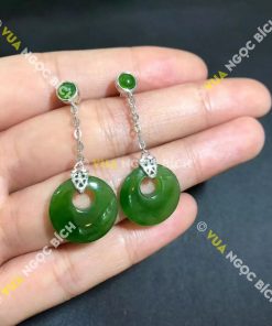 Bông Tai Ngọc Bích Nephrite Jade (BT070)