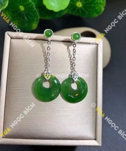 Bông Tai Ngọc Bích Nephrite Jade (BT070)