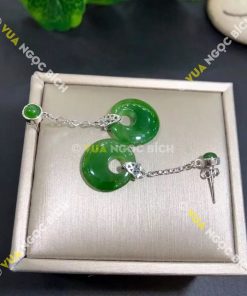 Bông Tai Ngọc Bích Nephrite Jade (BT070)