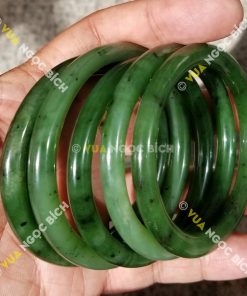Vòng Tay Ngọc Bích Nephrite Jade Bản Liền (VT020) 12 Vòng Tay Ngọc Bích Nephrite Jade Bản Liền (VT020)