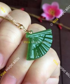 Mặt dây Hình Quạt Ngọc Bích Nephrite Jade (MD083)