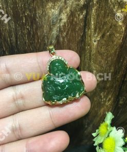 Mặt Dây Phật Di Lạc Ngọc Bích Nephrite Jade Bọc Vàng (MD099) 20 Mặt Dây Phật Di Lạc Ngọc Bích Nephrite Jade Bọc Vàng (MD099)