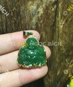 Mặt Dây Phật Di Lạc Ngọc Bích Nephrite Jade Bọc Vàng (MD099) 18 Mặt Dây Phật Di Lạc Ngọc Bích Nephrite Jade Bọc Vàng (MD099)