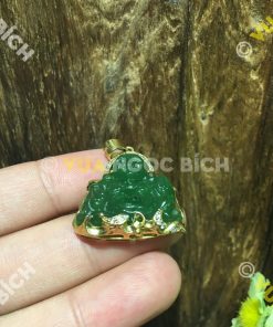 Mặt Dây Phật Di Lạc Ngọc Bích Nephrite Jade Bọc Vàng (MD099) 17 Mặt Dây Phật Di Lạc Ngọc Bích Nephrite Jade Bọc Vàng (MD099)