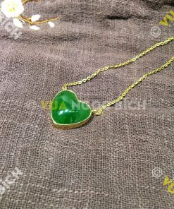 Trái Tim Ngọc Bích Nephrite Jade Bọc Vàng (MD104)