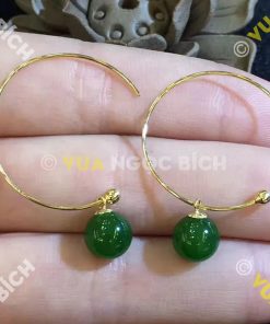 Bông Tai Ngọc Bích Nephrite Jade (BT072)