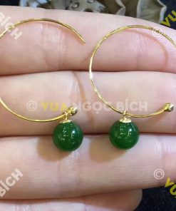 Bông Tai Ngọc Bích Nephrite Jade (BT072)