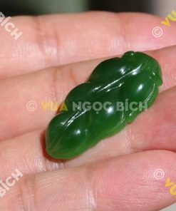Mặt Chiếc Lá Ngọc Bích Nephrite Jade (MD108)