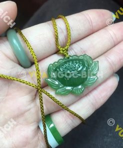 Mặt Dây Hoa Sen Ngọc Bích Nephrite Jade (MD110) 13 Mặt Dây Hoa Sen Ngọc Bích Nephrite Jade (MD110)